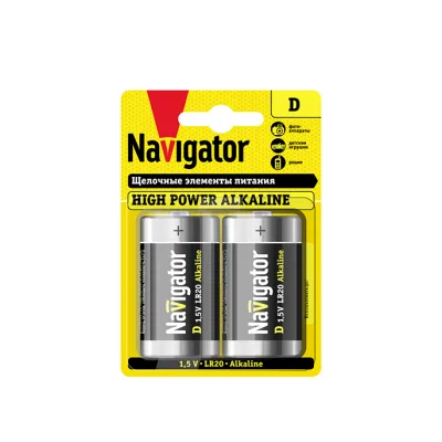 Батарейка Navigator D LR20 1,5 В (2 шт.)