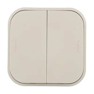 Выключатель Legrand Quteo двухклавишный накладной слоновая кость (782232)