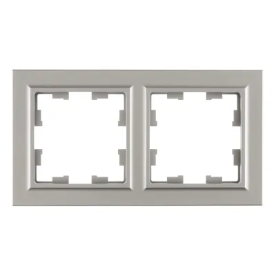 Рамка IEK Brite двухместная сталь (BR-M22-K46)