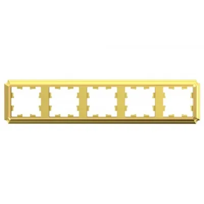 Рамка Systeme Electric AtlasDesign Antique пятиместная золото (ATN101605)