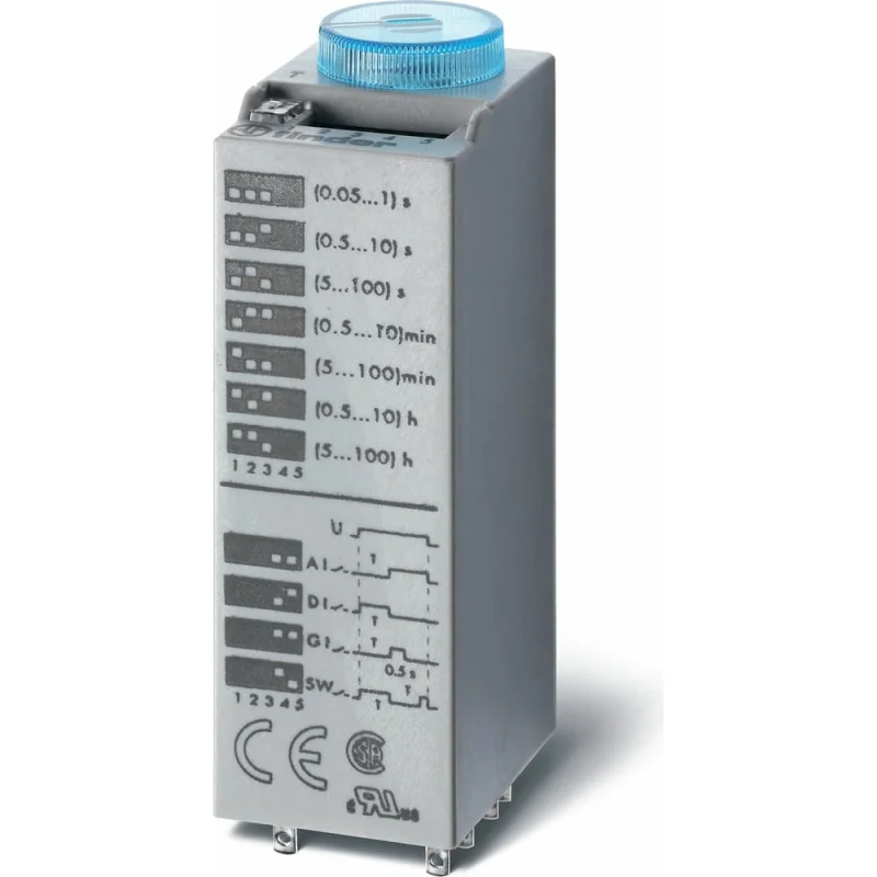 Миниатюрное съемное реле времени Finder функц: Ai, Di, gi, sW, 2 CO конт. 10а, 850200240000