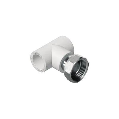 Тройник с накидной гайкой Политэк 32x1" PPRC (белые) 9888103201