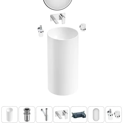 Набор Wellsee 6 в 1 Callipy Art напольная раковина 42x42x84 см 20218777R