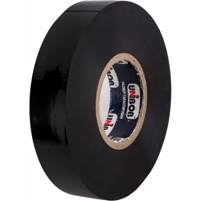 Изолента ПВХ UNIBOB 19 мм х 25 м, черная, 200 мкм 211753