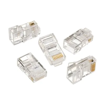 Вилка Cablexpert RJ-45 8P8C LC-8P8C-001 3-зубца кат.5e, 6 мкрн для одножильного кабеля 100 шт. LC-8P8C-001 (3-fork)