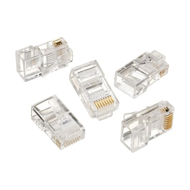 Вилка Cablexpert RJ-45 8P8C LC-8P8C-001 3-зубца кат.5e, 6 мкрн для одножильного кабеля 100 шт. LC-8P8C-001 (3-fork)