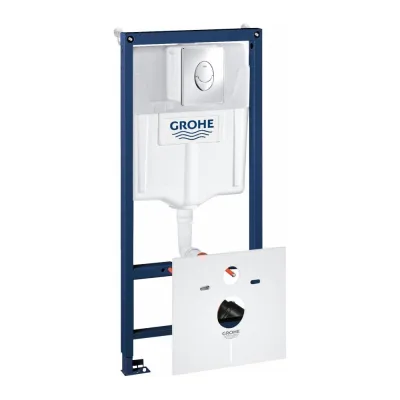 Инсталляция для подвесного унитаза GROHE Rapid SL 4 в 1 в сборе, с кнопкой смыва 38505000, 38750001