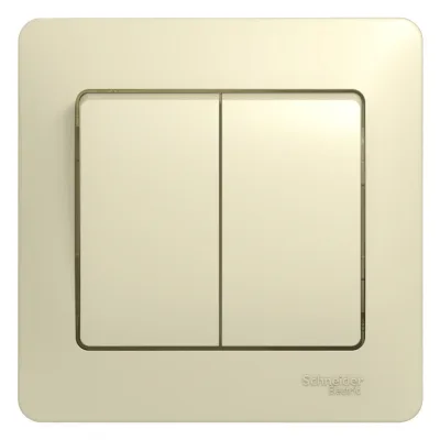 Выключатель Systeme Electric Glossa двухклавишный встраиваемый бежевый (GSL000252)