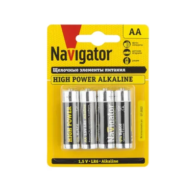 Батарейка Navigator АА пальчиковая LR6 1,5 В (4 шт.)