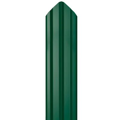 Штакетник односторонний М-образный 0,4 мм 100х1500 мм зеленый RAL 6005 фигурный срез