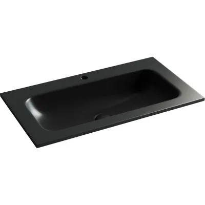 Раковина накладная прямоугольная Ceramicanova Grace c отверстием под смеситель, 810x457x137мм, цвет черный матовый, арт. CN7012MB