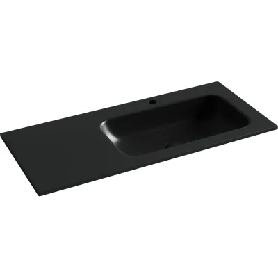 Раковина накладная прямоугольная Ceramicanova Grace с отверстием под смеситель 1010x457x137 мм, чаша справа, цвет черный матовый, арт. CN7015MB