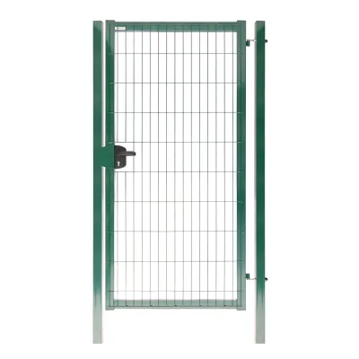 Калитка распашная с панелью 2D Medium и столбами 1х2,03 м зеленая RAL 6005