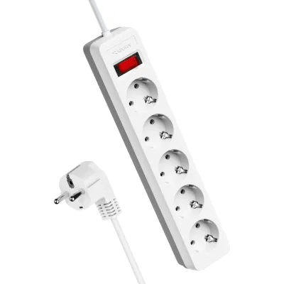 Удлинитель с сетевым фильтром КОСМОС 5х5м с заземл. 10А IP20 2.2кВт 3х0.75 FKsm5m-5g(W)