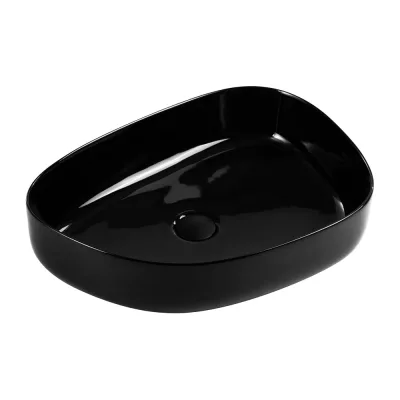 Керамическая накладная раковина BelBagno черная BB1435-NERO