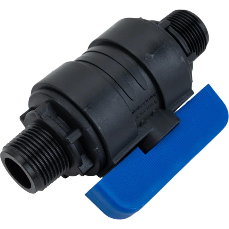 Компрессионный шаровой кран VALFEX ПНД НР/НР резьба разборный 3/4"-3/4"Ду16 1210216034034