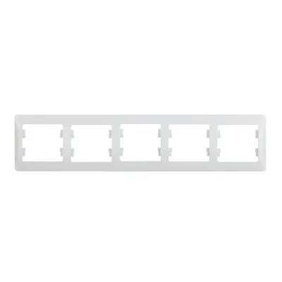 Рамка Systeme Electric Glossa пятиместная белая (GSL000105)
