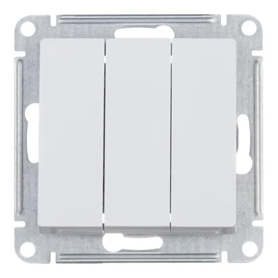Выключатель Systeme Electric AtlasDesign трехклавишный встраиваемый белый (ATN000131)