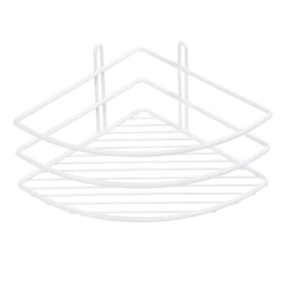 Полка для ванной Fixsen Муар угловая 275х200х104 мм металл белая (710W-1)