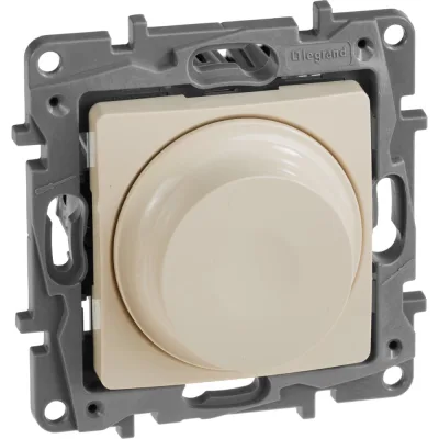 Диммер поворотно-нажимной универсальный LED Legrand Etika 300Вт без нейтрали слоновая кость 672319