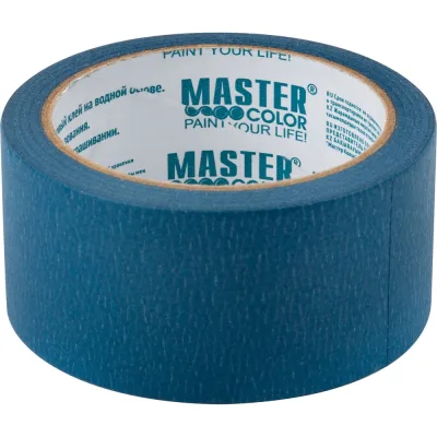Малярная бумажная лента MASTER COLOR синяя, термостойкость до 100C, 48 мм х 25 м 30-6114
