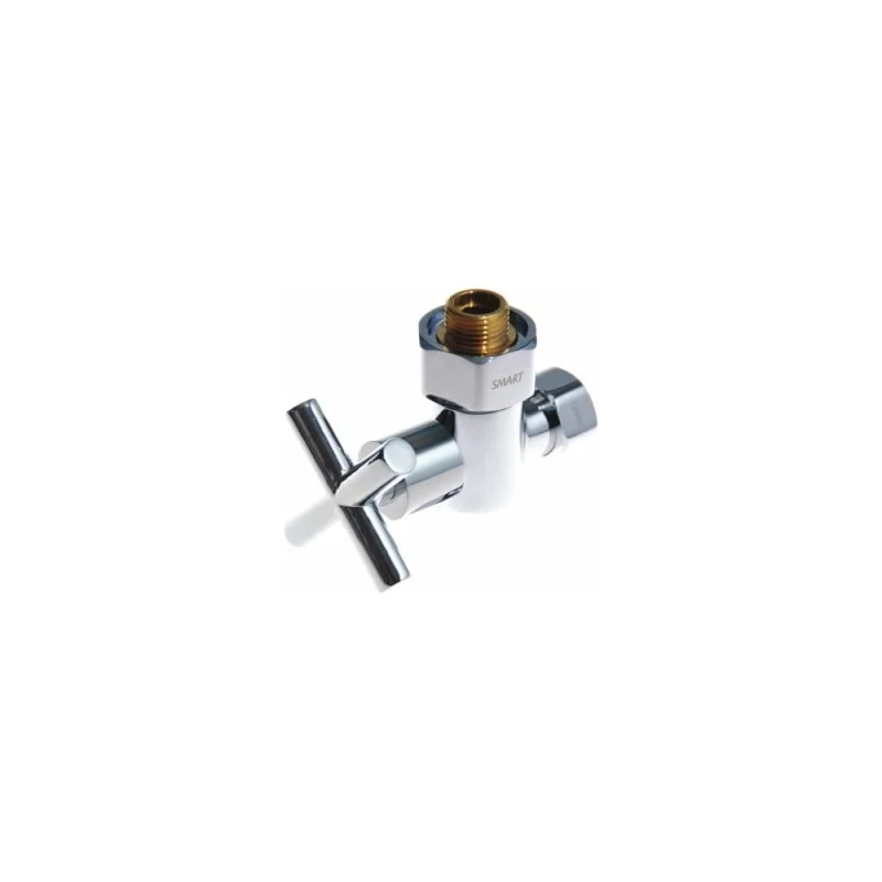 Угловой кран-вентиль SMT ручка крест, хром, 3/4"х1/2" г/ш, SMT8470SCH0405(H1)