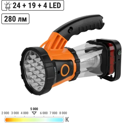 Светодиодный фонарь TDM ELECTRIC Кемпинг 4 аккумуляторный, 44 лм/Вт, 3 режима с поворот. ручкой, SQ0350-0031