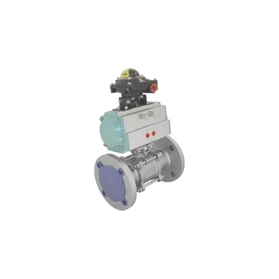 Кран шаровый фланцевый NEWKEY (3PC), DN40 (1_1/2), AISI304, PN16, с двухсторонним пневмопривом AT75D NK-BFp40/4*AT75D