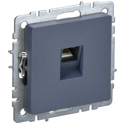Розетка компьюторная IEK Brite встраиваемая маренго RJ45 (BR-K10-1-K35)