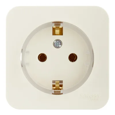 Розетка Systeme Electric Blanca накладная бежевая с заземлением компакт (BLNRA110117)