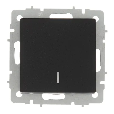 Выключатель IEK Brite одноклавишный встраиваемый черный с подсветкой (BR-V10-1-10-K02)