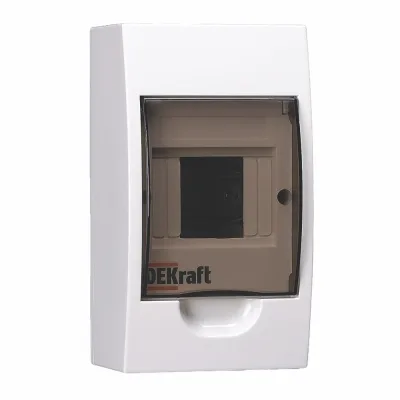 Щит распределительный навесной Dekraft пластиковый IP41 200х112х92 мм 4 модуля непрозрачная дверь (31008DEK)