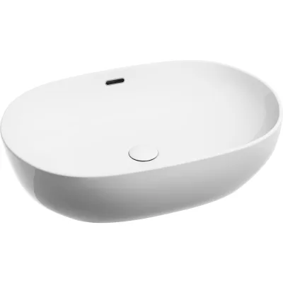 Умывальник-чаша накладная Ceramicanova Element овальная, со сливом переливом, 610х420х155 мм CN6064
