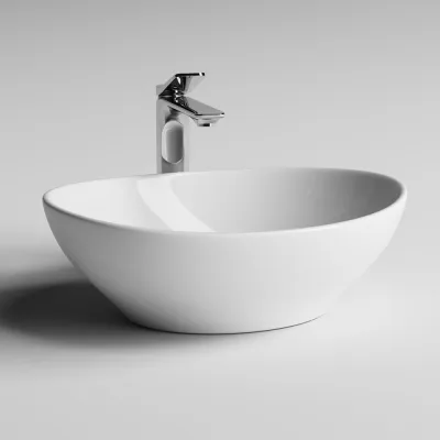 Умывальник Ceramicanova Element чаша накладная, овальный, 405х330х140 мм CN6016