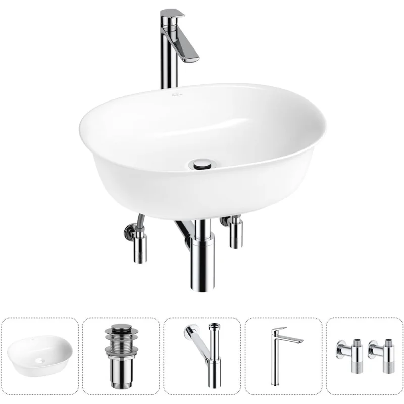 Набор Wellsee 5 в 1 Brillant iCon накладная раковина 50x40 см 20214627R