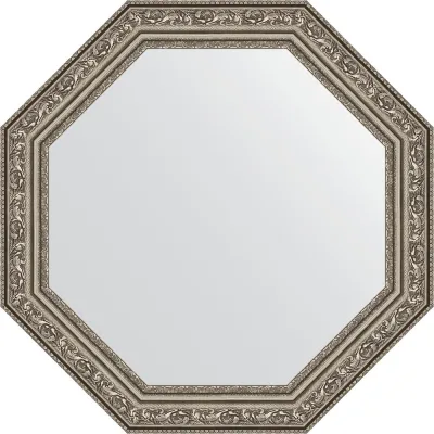 Зеркало EVOFORM в багетной раме - виньетка состаренное серебро 56 mm (50,4x50,4 cm) 3691