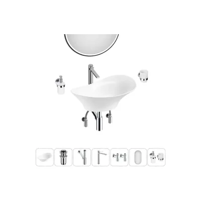 Комплект Wellsee 7 в 1 Lavinia Boho Bathroom Sink накладная раковина 56x33 см 20219389R