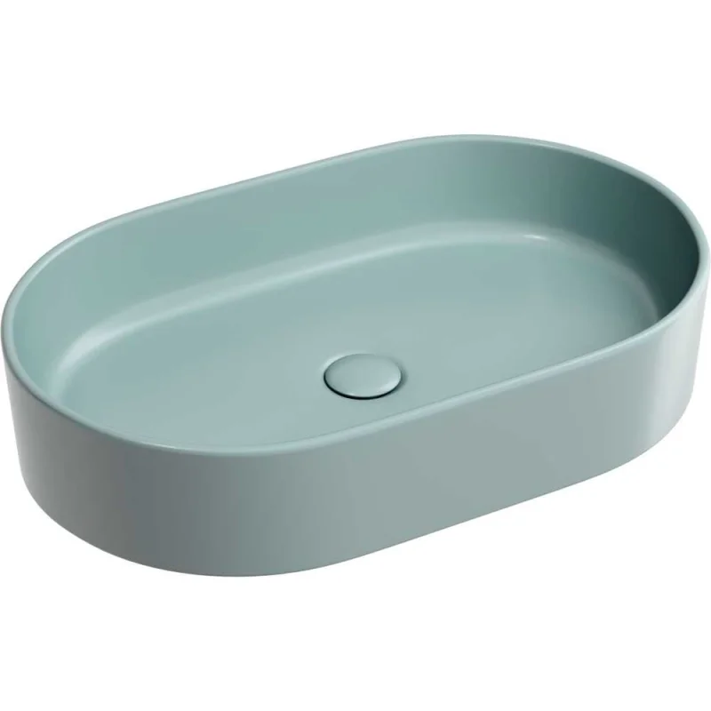 Умывальник-чаша накладная Ceramicanova Element овальная, цвет зеленый матовый, 608х385х122 мм CN6048MLG