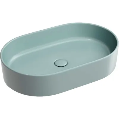 Умывальник-чаша накладная Ceramicanova Element овальная, цвет зеленый матовый, 608х385х122 мм CN6048MLG