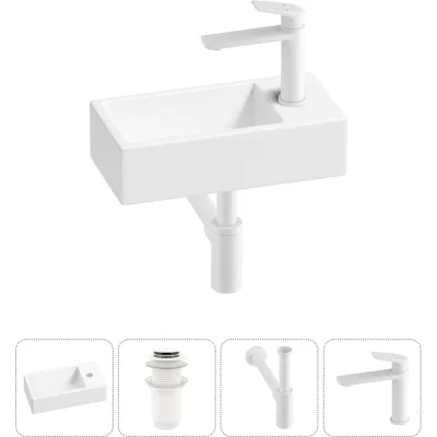 Комплект 4 в 1 Wellsee Bathroom Sink накладная/подвесная раковина 40x20 см, состоит 20215976R