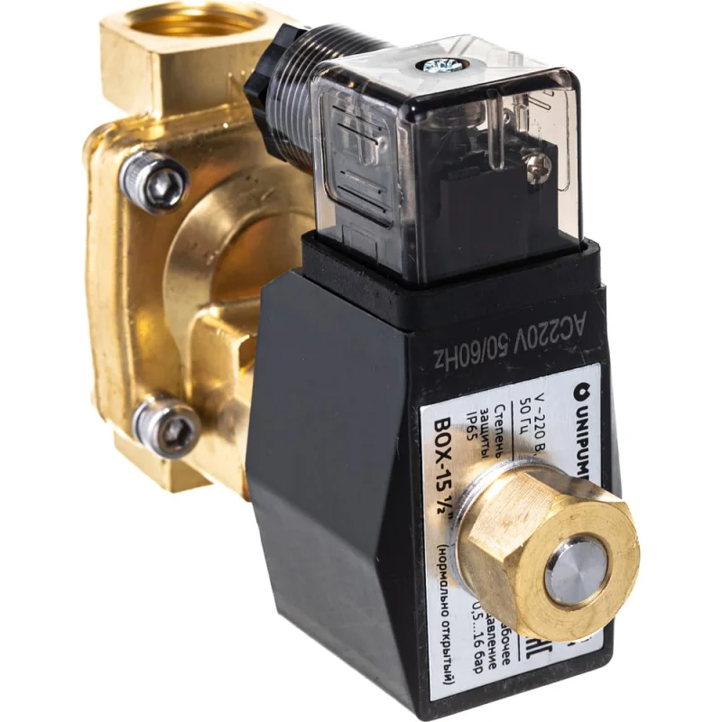 Клапан электромагнитный BOX-15 1/2" (нормально открытый) Unipump 74950