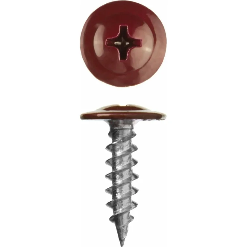 Саморез с прессшайбой STARFIX 4,2x16 мм, цинк, острый, RAL 3005 150 шт. SMP1-39657-150