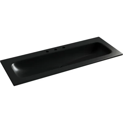 Раковина накладная мебельная Ceramicanova Grace прямоугольная 1210x457x137 с тремя отверстиями под смеситель цвет черный матовый CN7024MB