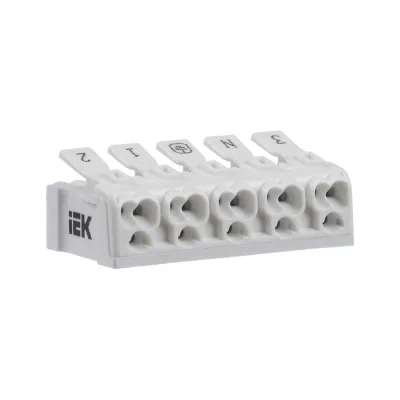Клемма пружинная соединительная IEK КСП5-3L+N+PE, 100шт UKZ-B06-5P-F0-E0-10
