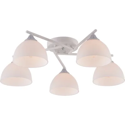 Люстра потолочная Schaffner Pluma E27 300 Вт 18 кв.м (4245-5 WH-CR)