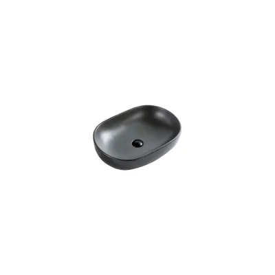 Керамическая накладная раковина BelBagno овальная, серая матовая BB1084-H311