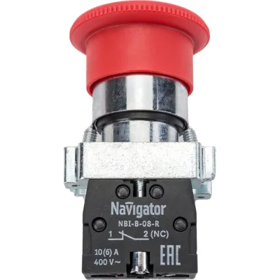 Кнопка Navigator NBI-B-07 Грибок, поворотная блокировка, d22мм, NC 82815