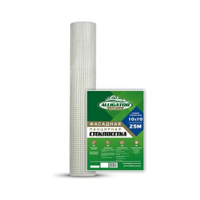Стеклотканевая сетка KIMBULA ГОСТ Панцирная САУ 320 1м x 25 м 3600Н/10см, ячейка 10x10 97