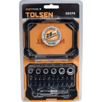 Набор вставок бит 1/4", PH, PZ, Hex, Torx, Slotted, TorxTR, 28 предметов TOLSEN 20376
