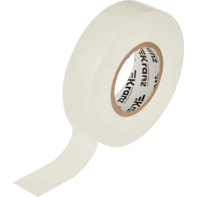 Профессиональная изолента ПВХ KRANZ 0,18х19 мм, 20 м, белая KR-09-2801